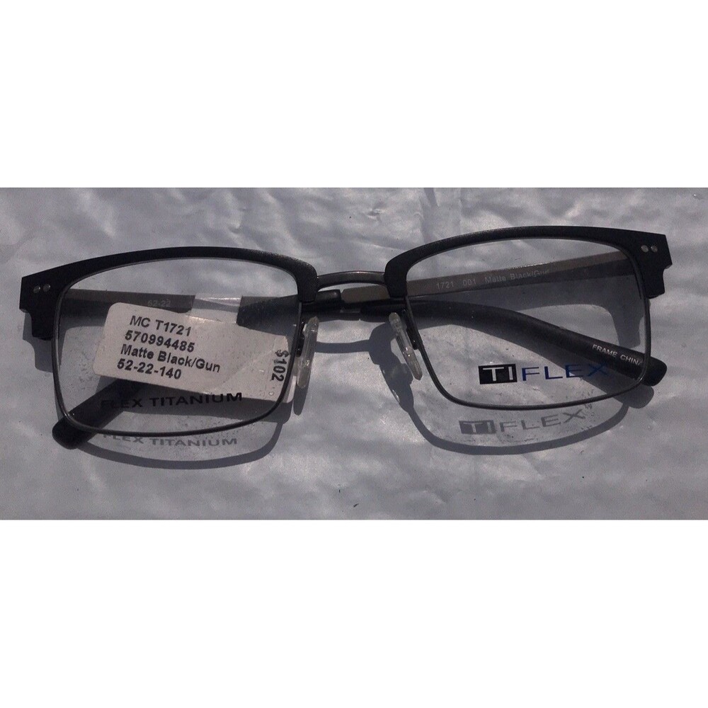 TI Flex Mc T1721 Eyeglass Frames-Satin black  62–22-140